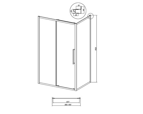 Душевая стенка Grossman Cosmo 100 200.K33.02.100.10.02 профиль Хром стекло шиншилла