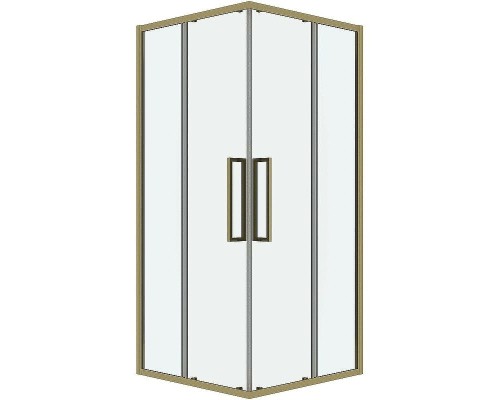Душевой уголок Grossman Cosmo 80х80 300.K33.02.8080.32.00 профиль Золото сатин стекло прозрачное