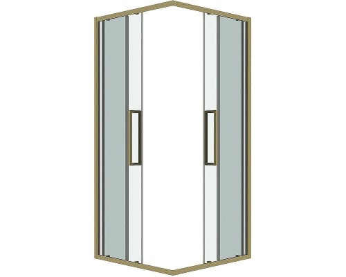 Душевой уголок Grossman Cosmo 80х80 300.K33.02.8080.32.00 профиль Золото сатин стекло прозрачное