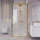 Душевой уголок Grossman Cosmo 80х80 300.K33.02.8080.32.00 профиль Золото сатин стекло прозрачное