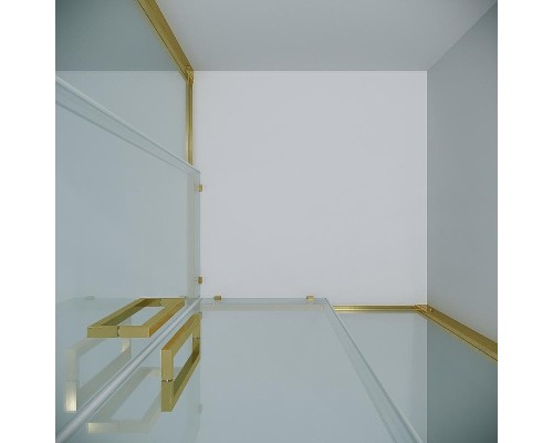 Душевой уголок Grossman Cosmo 80х80 300.K33.02.8080.32.00 профиль Золото сатин стекло прозрачное