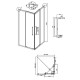 Душевой уголок Grossman Cosmo 80х80 300.K33.02.8080.32.00 профиль Золото сатин стекло прозрачное