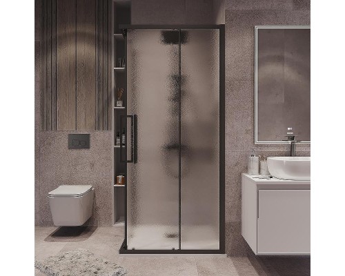 Душевой уголок Grossman Cosmo 80х80 300.K33.02.8080.21.02 профиль Черный матовый стекло шиншилла