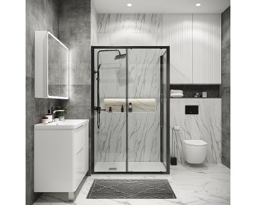 Душевой уголок Grossman Cosmo 110х80 120.K33.02.1180.42.00 профиль Графит сатин стекло прозрачное