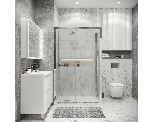 Душевой уголок Grossman Cosmo 130х90 120.K33.02.1390.10.02 профиль Хром стекло шиншилла