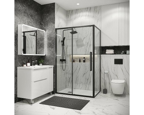 Душевая стенка Grossman Cosmo 80 200.K33.02.80.21.00 профиль Черный матовый стекло прозрачное