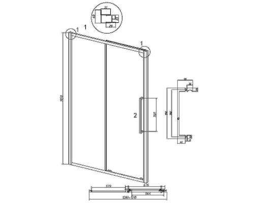 Душевая дверь Grossman Cosmo 130 100.K33.02.130.21.10 профиль Черный матовый стекло тонированное