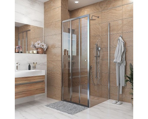 Душевая стенка Grossman Falcon 90 GR-P90Fa профиль Хром стекло прозрачное
