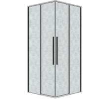 Душевой уголок Grossman Galaxy 80х80 300.K33.01.8080.10.02 профиль Хром стекло шиншилла