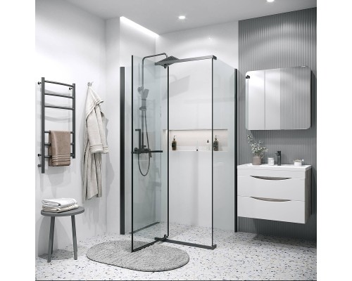 Душевая стенка Grossman Pragma 100 200.K33.03.100.21.00 профиль Черный матовый стекло прозрачное