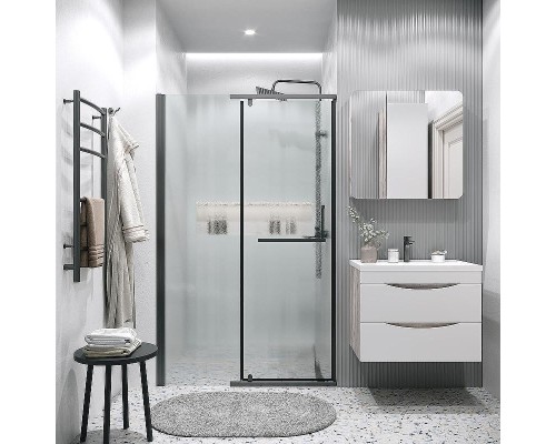 Душевая дверь Grossman Pragma 120 100.K33.03.120.21.02 профиль Черный матовый стекло шиншилла