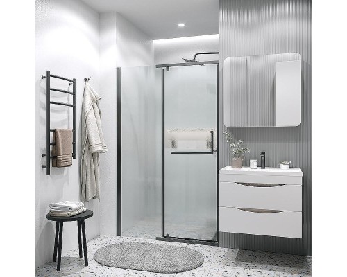 Душевая дверь Grossman Pragma 120 100.K33.03.120.21.02 профиль Черный матовый стекло шиншилла