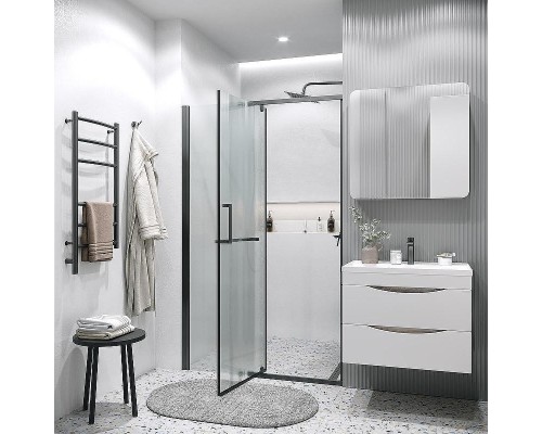 Душевая дверь Grossman Pragma 120 100.K33.03.120.21.02 профиль Черный матовый стекло шиншилла