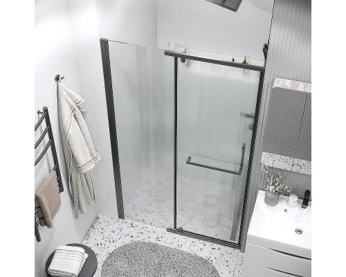 Душевая дверь Grossman Pragma 120 100.K33.03.120.21.02 профиль Черный матовый стекло шиншилла