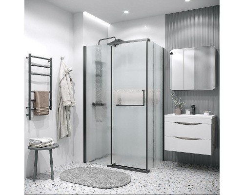 Душевой уголок Grossman Pragma 120х90 120.K33.03.1290.21.02 профиль Черный матовый стекло шиншилла