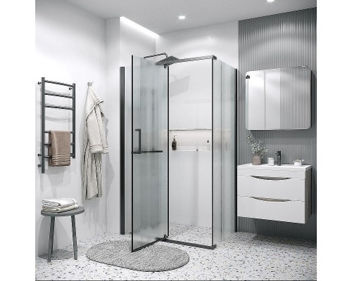 Душевой уголок Grossman Pragma 120х90 120.K33.03.1290.21.02 профиль Черный матовый стекло шиншилла