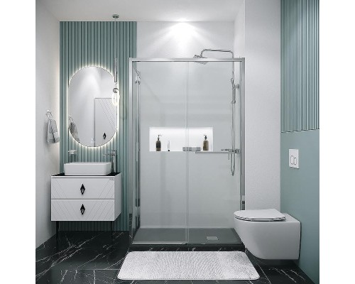 Душевой уголок Grossman Style 120х90 120.K33.05.1290.10.00 профиль Хром стекло прозрачное