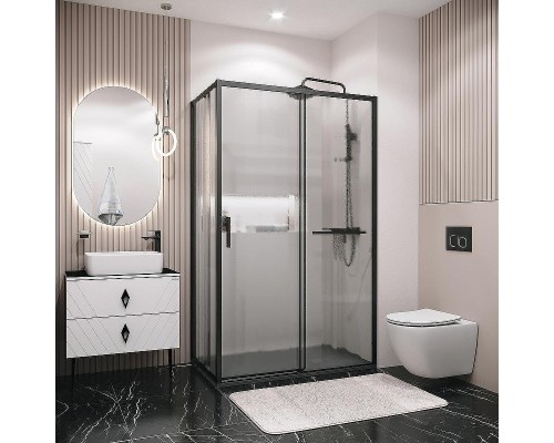 Душевой уголок Grossman Style 120х70 120.K33.05.1270.21.02 профиль Черный матовый стекло шиншилла