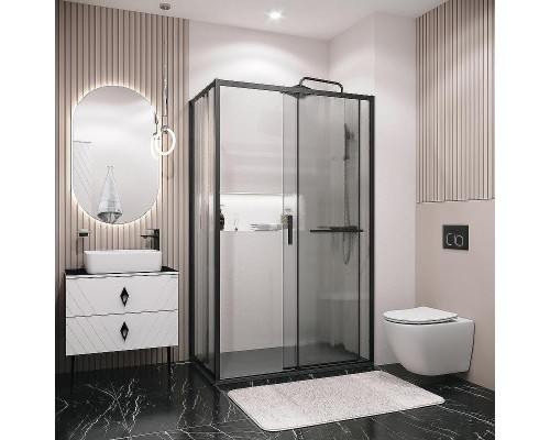 Душевой уголок Grossman Style 120х70 120.K33.05.1270.21.02 профиль Черный матовый стекло шиншилла