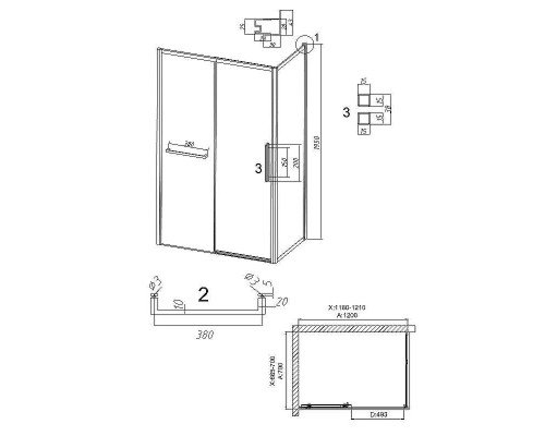 Душевой уголок Grossman Style 120х70 120.K33.05.1270.21.02 профиль Черный матовый стекло шиншилла