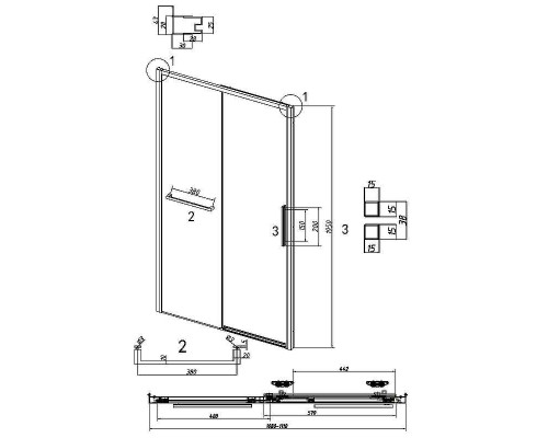 Душевая дверь Grossman Style 110 100.K33.05.110.10.02 профиль Хром стекло шиншилла