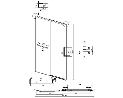 Душевая дверь Grossman Style 130 100.K33.05.130.21.10 профиль Черный матовый стекло тонированное