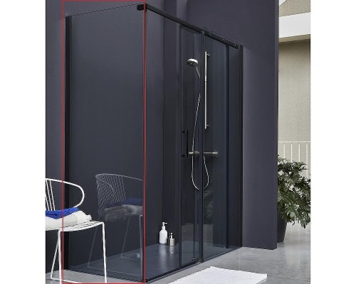 Душевая стенка Jacob Delafon Contra 80 E22FC80-BL профиль Черный матовый стекло прозрачное