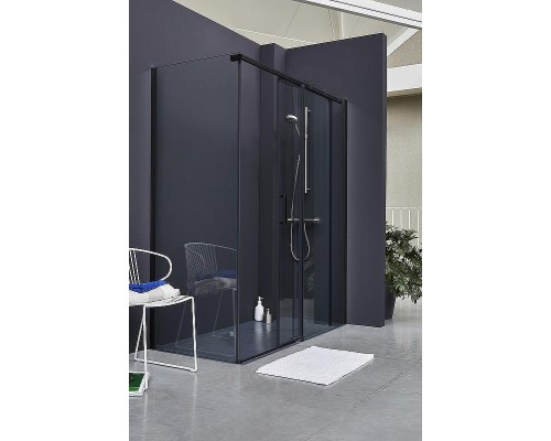 Душевая стенка Jacob Delafon Contra 80 E22FC80-BL профиль Черный матовый стекло прозрачное