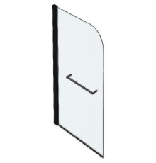 Шторка на ванну Jacob Delafon Odeon Up 80x145 E4932-BL профиль Черный матовый стекло прозрачное