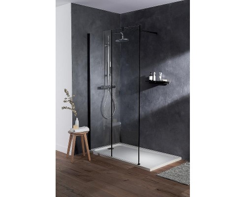 Душевая перегородка Jacob Delafon Serenity 100х200 E14W100-BLV профиль Черный стекло прозрачное