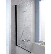 Шторка на ванну Jacob Delafon Struktura 80х140 E6D042-BL профиль Черный стекло прозрачное