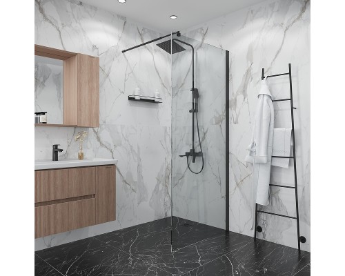 Душевая перегородка Niagara Eco 70 NG-551-70BLACK профиль Черный матовый стекло прозрачное
