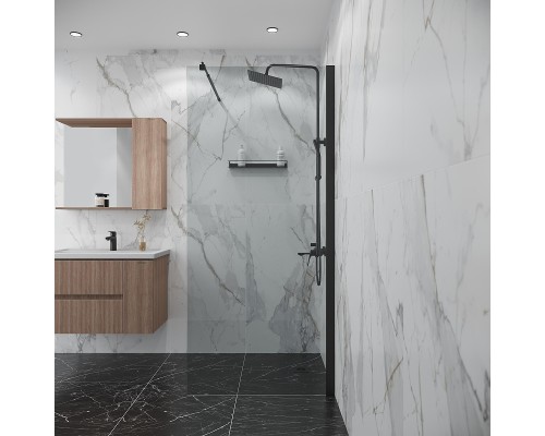 Душевая перегородка Niagara Eco 70 NG-551-70BLACK профиль Черный матовый стекло прозрачное