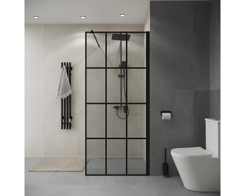 Душевая перегородка Niagara Eco 90 NG-552-90BLACK профиль Черный матовый стекло прозрачное