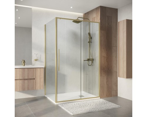 Душевой уголок Niagara Nova 130х80 NG-44-13ASG-A80SG-34 профиль Золото брашированное стекло прозрачное
