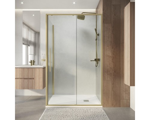 Душевой уголок Niagara Nova 130х80 NG-44-13ASG-A80SG-34 профиль Золото брашированное стекло прозрачное