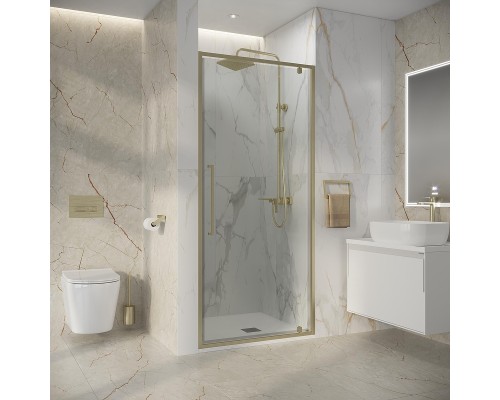 Душевая дверь Niagara Nova 80 NG-45-8ASG профиль Золото брашированное стекло прозрачное