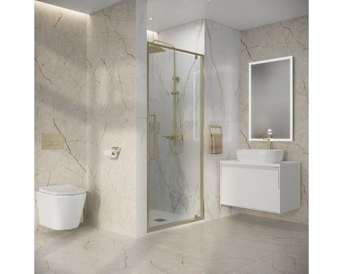 Душевая дверь Niagara Nova 80 NG-45-8ASG профиль Золото брашированное стекло прозрачное