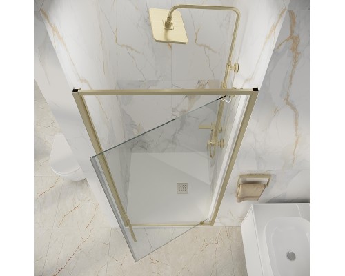 Душевая дверь Niagara Nova 80 NG-45-8ASG профиль Золото брашированное стекло прозрачное