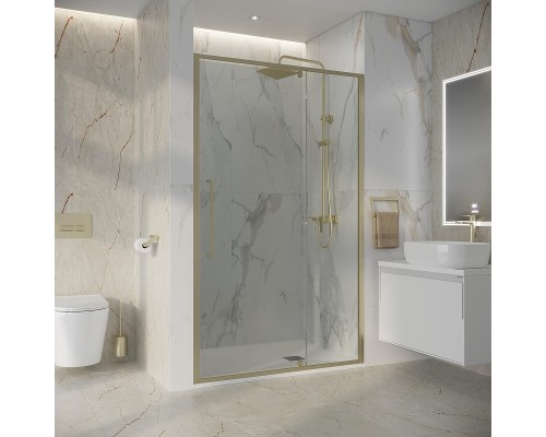 Душевая дверь Niagara Nova 120 NG-45-12ASG профиль Золото брашированное стекло прозрачное