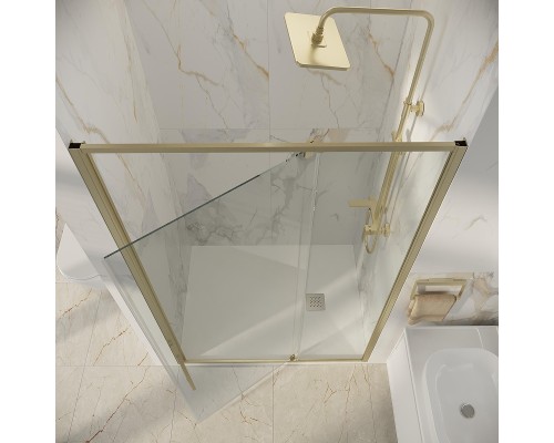 Душевая дверь Niagara Nova 120 NG-45-12ASG профиль Золото брашированное стекло прозрачное