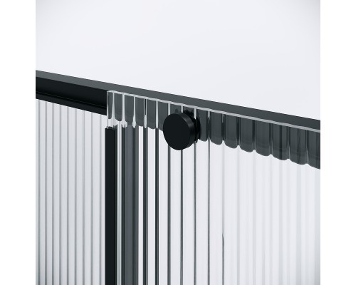 Душевая дверь Niagara Nova 100 L NG-84-L10FHB профиль Черный матовый стекло рифленое