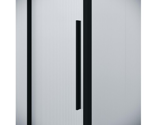 Душевая дверь Niagara Nova 100 L NG-84-L10FHB профиль Черный матовый стекло рифленое