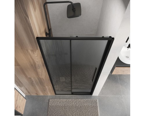 Душевая дверь Niagara Nova 90 L NG-84-L9FHB профиль Черный матовый стекло рифленое