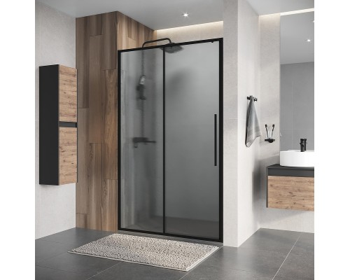 Душевая дверь Niagara Nova 130 L NG-84-L13CHB профиль Черный матовый стекло шиншилла
