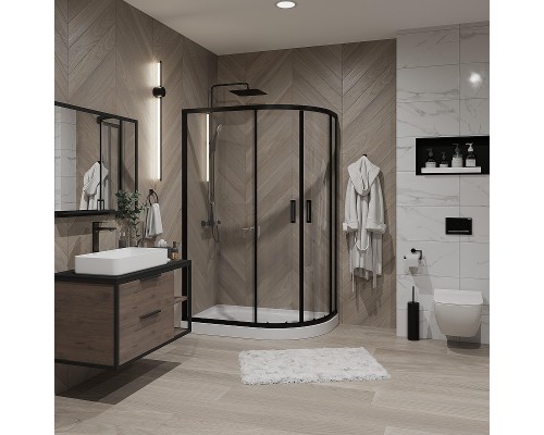 Душевой уголок Niagara Nova 120х80 682108111BLACK профиль Черный матовый стекло прозрачное