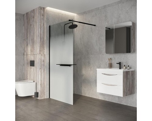 Душевая перегородка Niagara Nova 100 NG-582-10BLACK профиль Черный матовый стекло Белый градиент