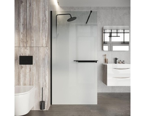 Душевая перегородка Niagara Nova 100 NG-582-10BLACK профиль Черный матовый стекло Белый градиент