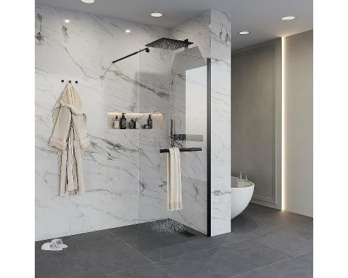 Душевая перегородка Niagara Nova 100 NG-681-10BLACK профиль Черный стекло прозрачное