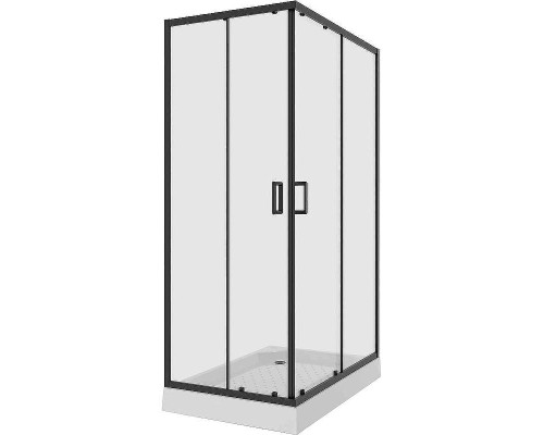 Душевой уголок Niagara Nova 100х80 NG-6881-08 BLACK профиль Черный стекло прозрачное